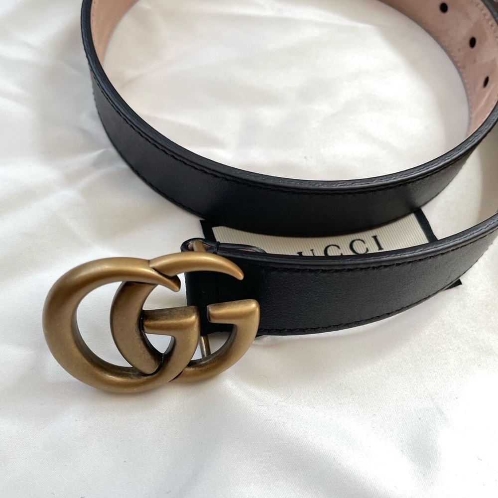 Gucci Black Belt with Gold Buckle
